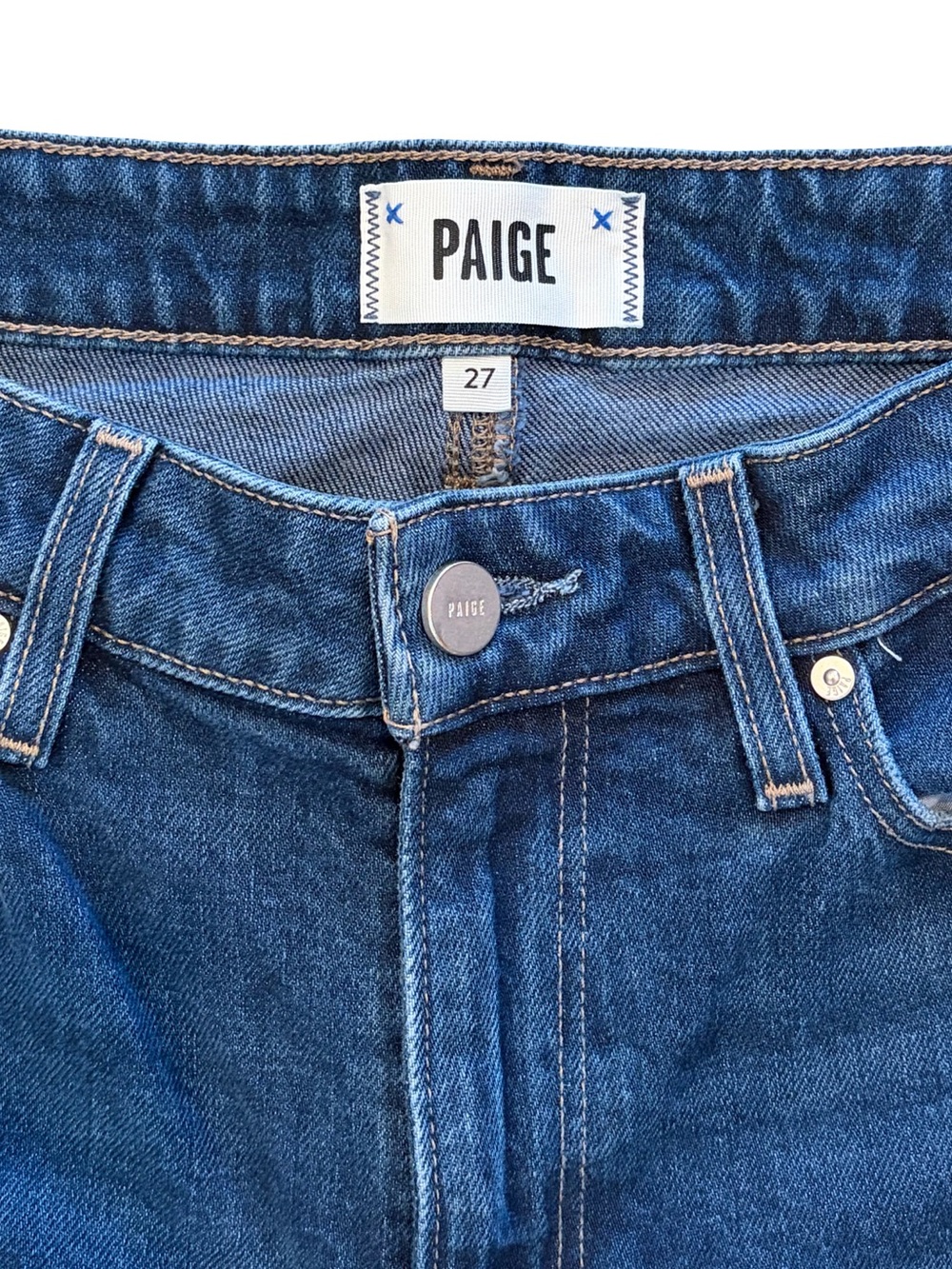 Paige Leenah Ankle Raw Hem Denim Gracie Lou Size 27 - Picture 6 of 10